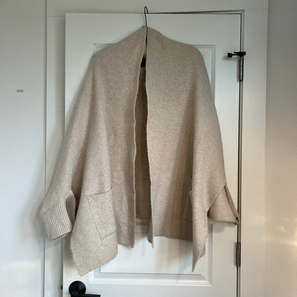 Anthropologie White Open Sweater